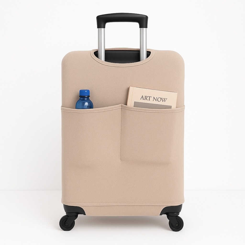 Capa Para Mala Viagem com Bolso Canguru Protetor de Bagagem Bordo Segurança Aeroporto Internacional