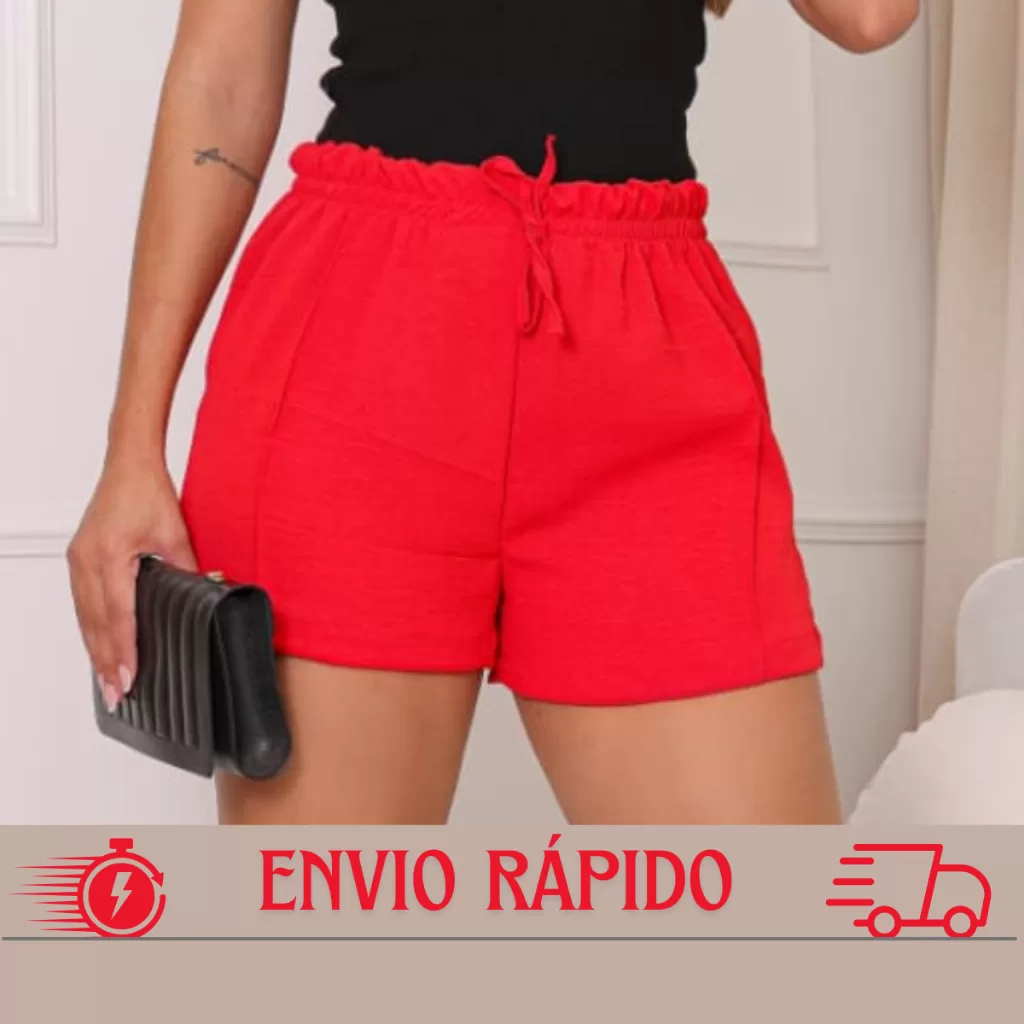 short feminino duna confortável bermudinha soltinha tradicional básico verão