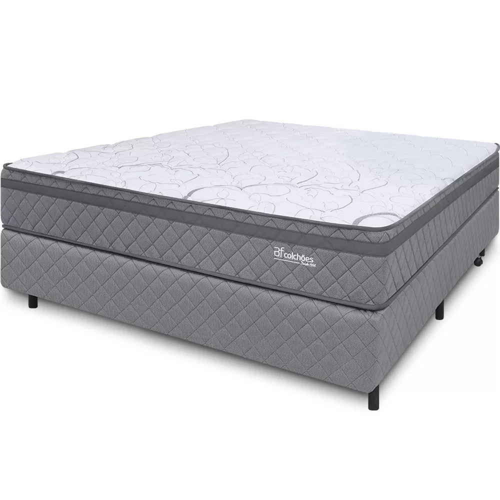 Cama Box Colchão Casal Espuma D45 Extra Firme Ortopédico Antialérgico 138x188x58cm – BF Colchões