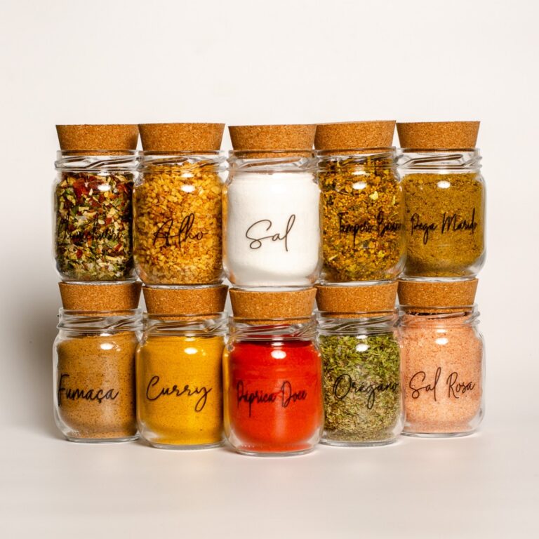 Kit 10 Potes de Tempero 200ml + Cartela De Tempero