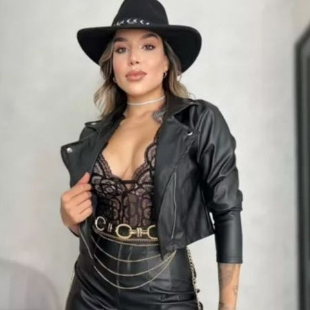 Jaqueta Courino Ecológico Feminina Zíper e Bolso
