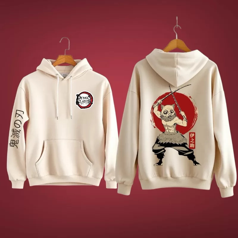 Blusa Moletom Anime Demon Slayer Kimetsu No Yaiba Harajuku Homme Canguru