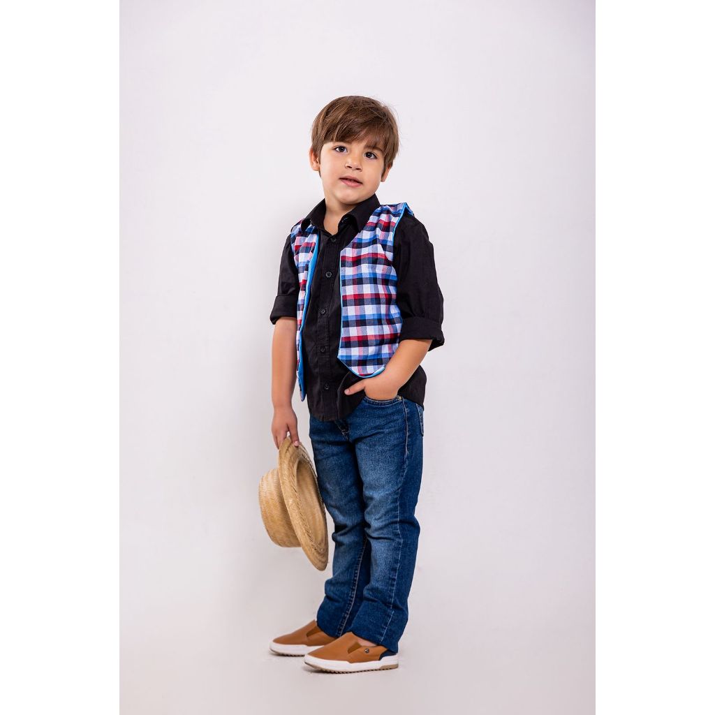 Colete Festa Junina Menino Infantil Xadrez São João Festa