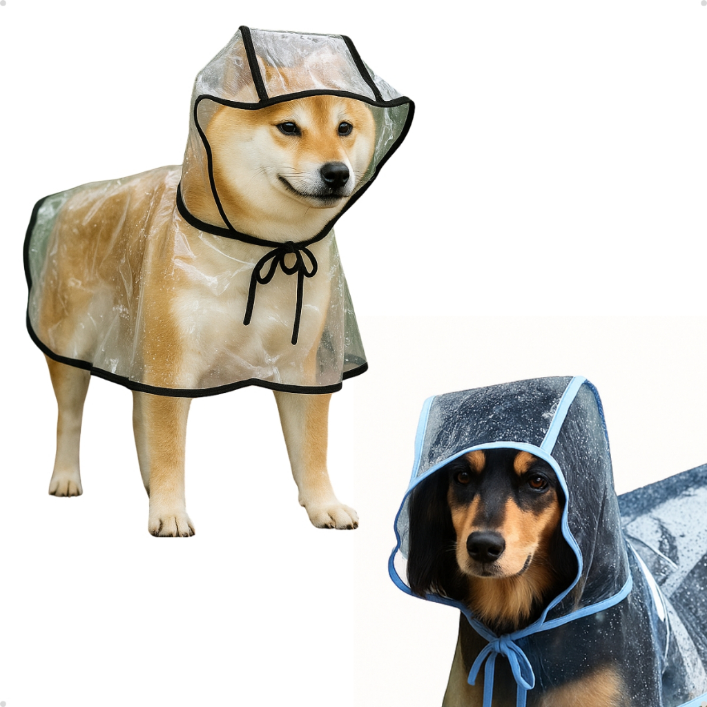 Capa De Chuva Impermeável Para Cão Cães Cachorro Porte Pequeno Médio Grande Abertura para Coleira