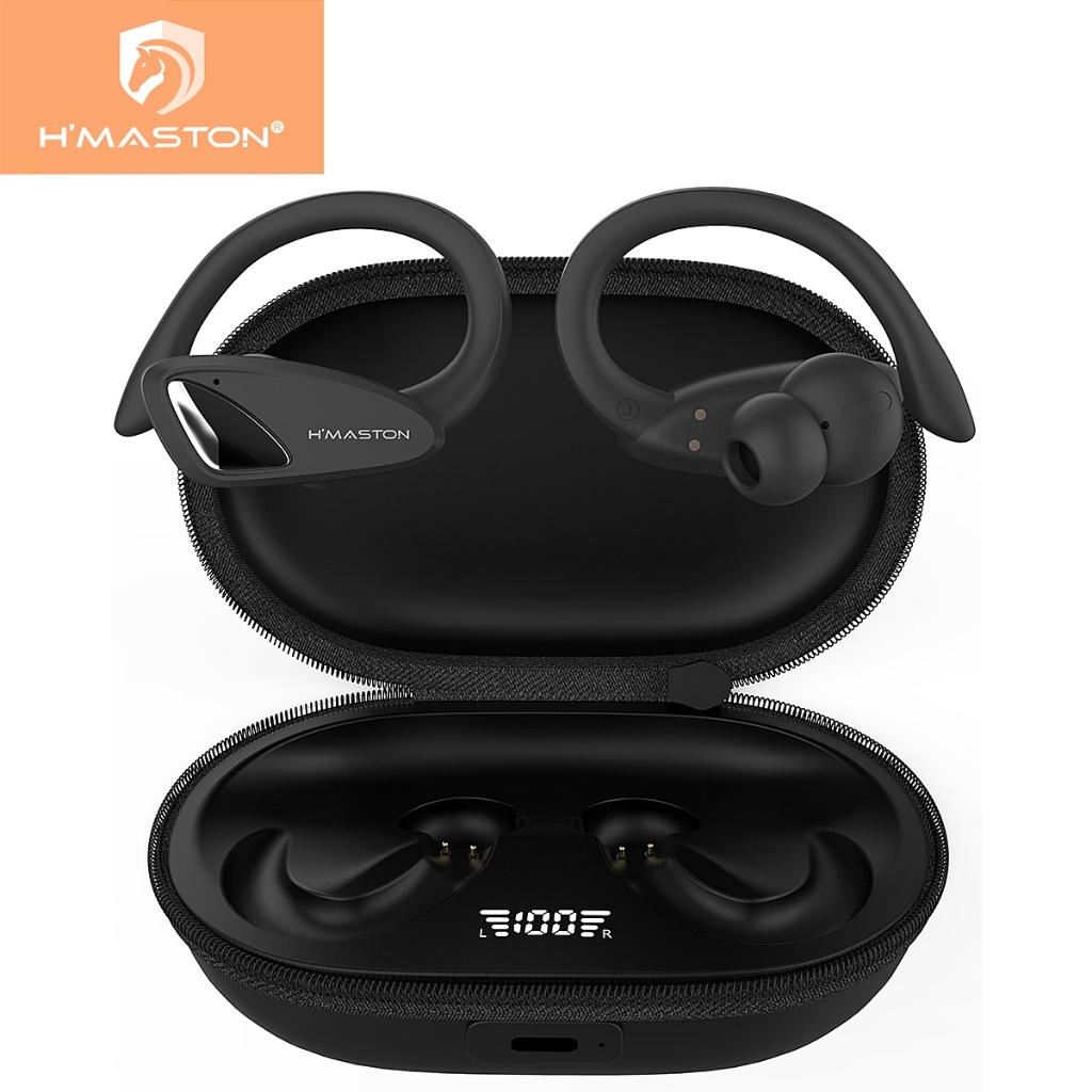 Fone de Ouvido Sem Fio Bluetooth Esportivo 15h Bateria Gancho Orelha Display  Original Cancelamento