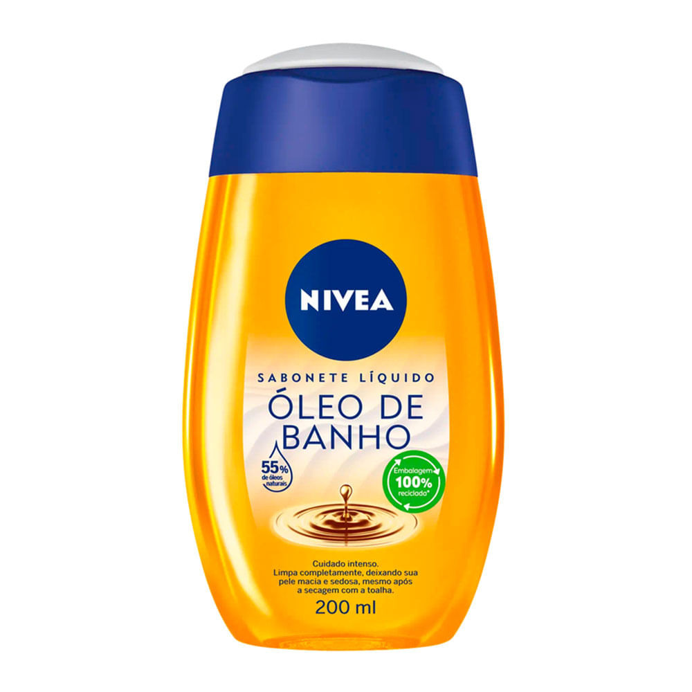NIVEA Sabonete Líquido Óleo de Banho 200ml – Com 55% de óleos naturais