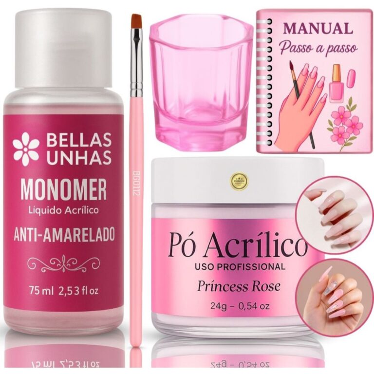 Kit Líquido Acrílico Monomer Pincel Copo Dappen 