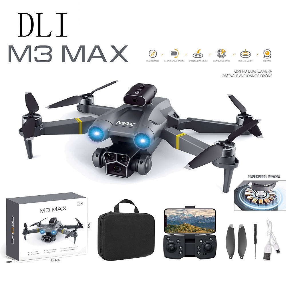 Profissional Mini Drone Dual Camera Quadricóptero RC 360° Roll Com Motor Sem Escovas-Anatel