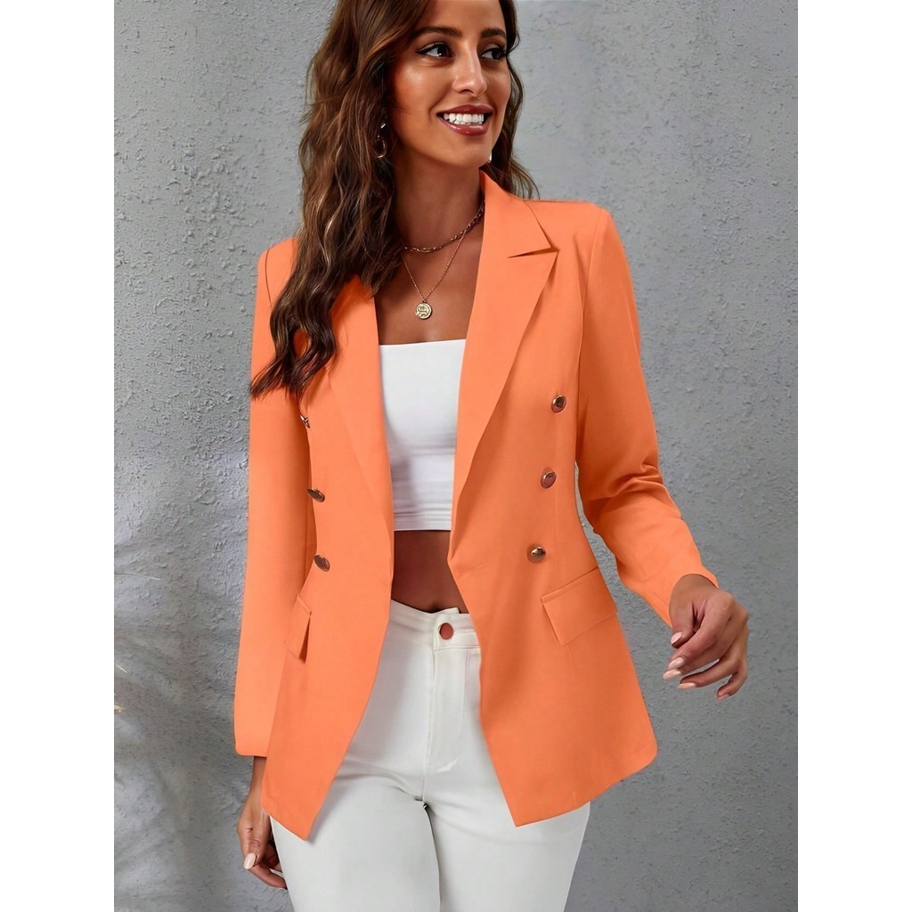 Blazer Feminino Casaquinho Alfaiataria Casaco Social Com Botão Super Envio