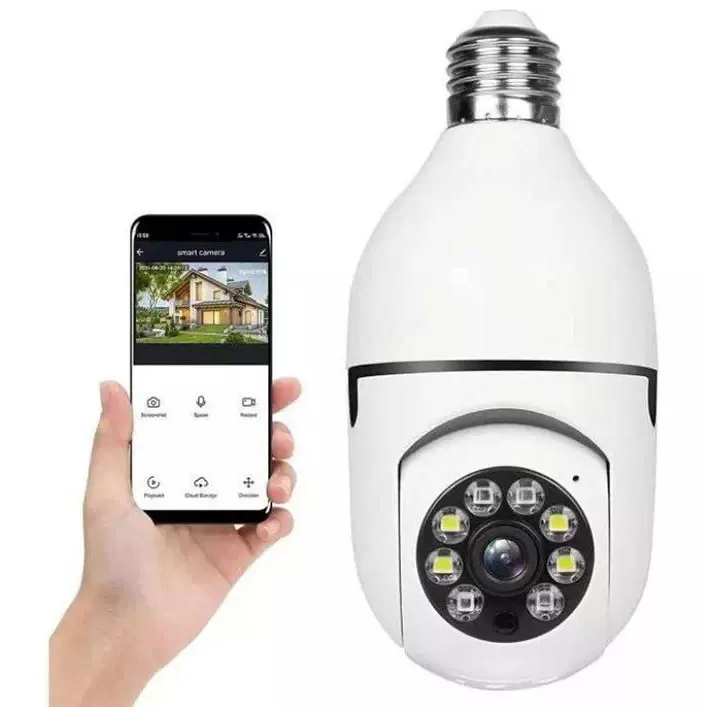 Câmera Segurança Wifi Ip Sem Fio 360 Com Encaixe