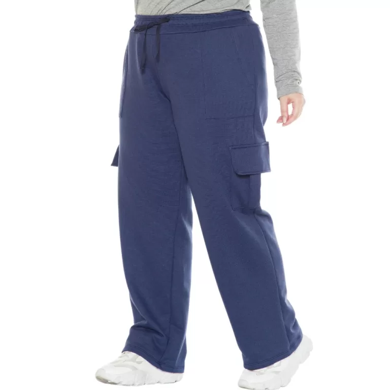 Calça de Moletom Cargo Pantalona Feminina Plus Si