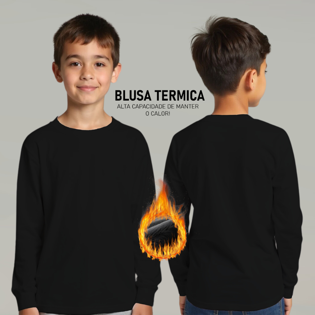 Blusa de Frio Proteção Térmica Infantil Juvenil Unissex Menino Menina Peluciada Flanelada do 6 a 16