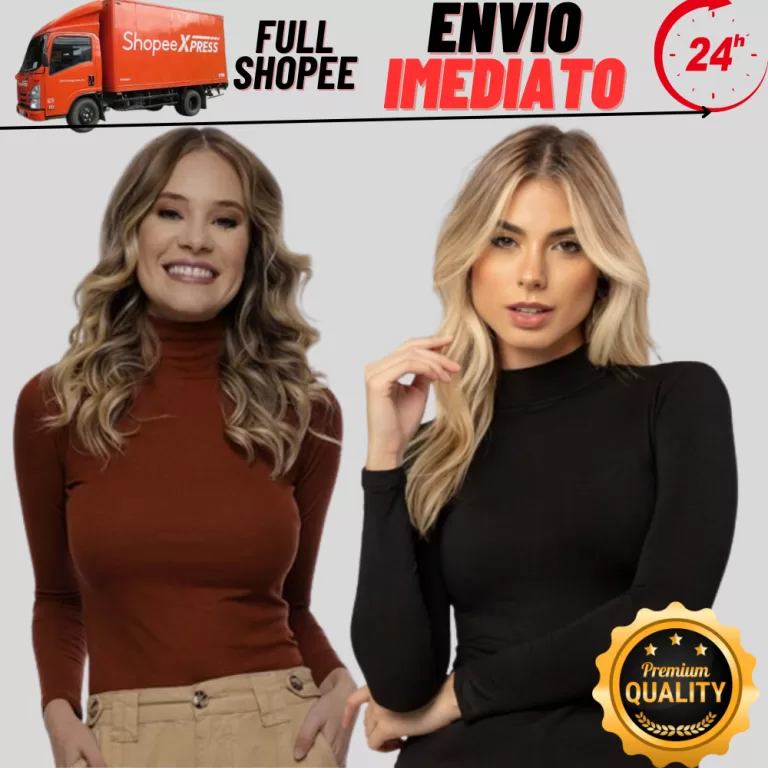 blusa Feminino Kit C/2 Manga Longa Body Básico 4 