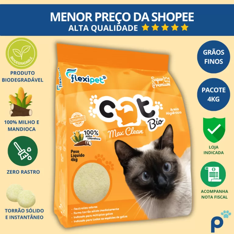 Areia Catbio Biodegradável 4 Kg – Max Clean