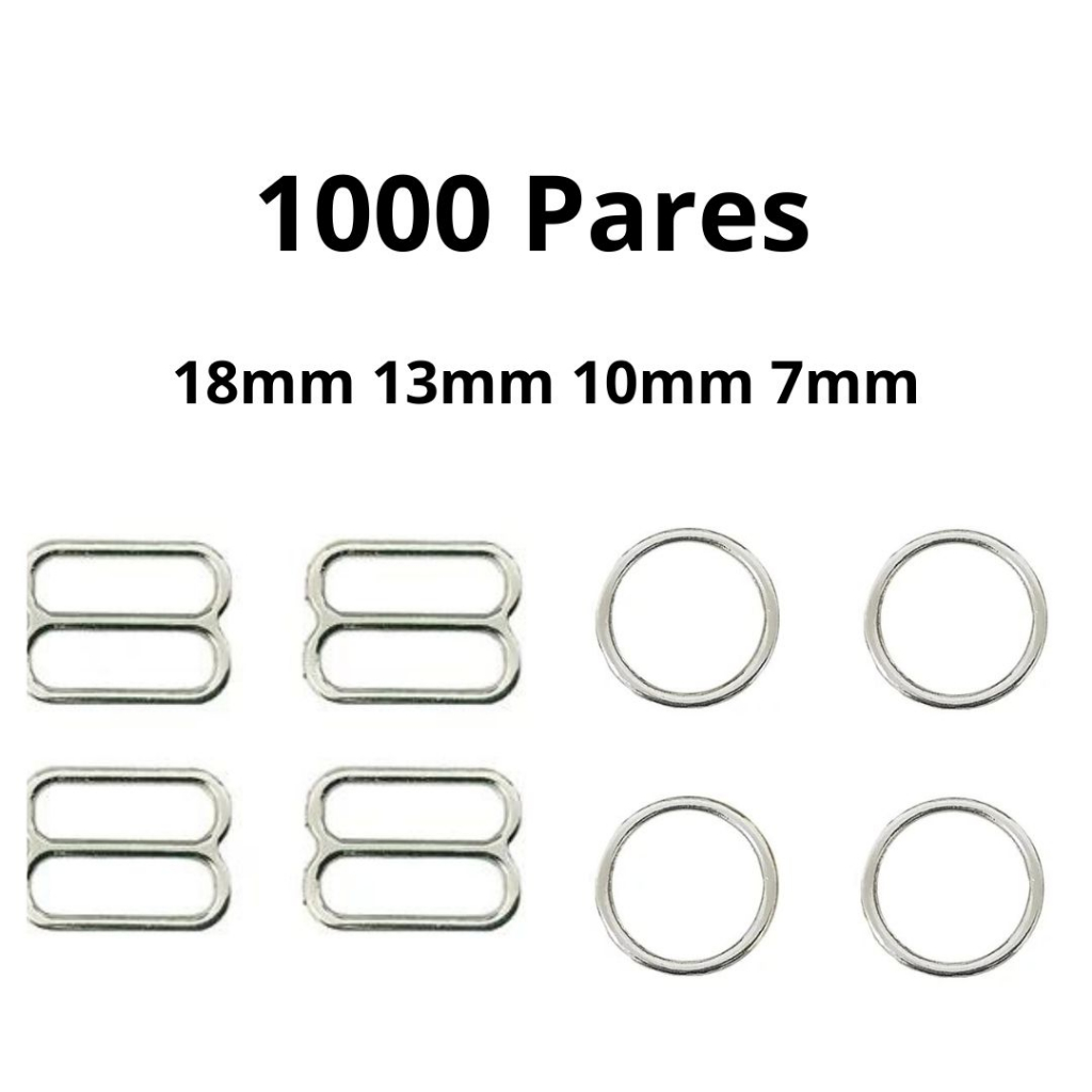 1000  Pares De Regulador e Argola de Metal Para Alça de Sutiã .