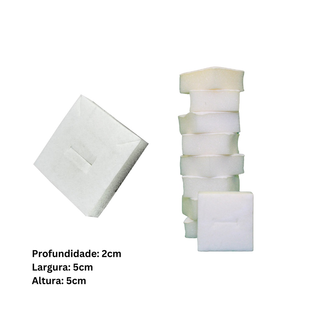 Kit 10 Espumas Branca Para Berço De Joias e Bijuterias Anel 5x5x1 Não Mancha