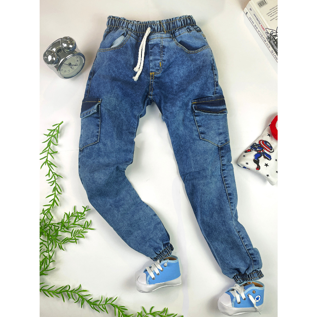 Calça Cargo Jogger Infantil Juvenil com punho elástico da moda