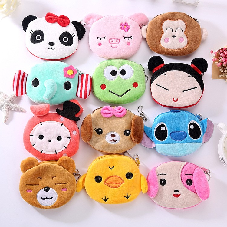 Porta-moedas de pelúcia multi-modelo de desenho a