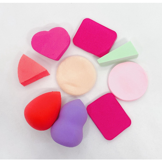 Kit com 9 Esponjas de Maquiagem: Beleza Profission