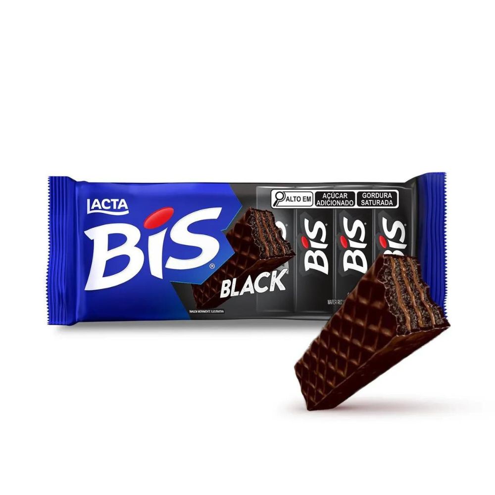 Bis Black Chocolate Lacta Caixa com 16 unidades – 100,8g
