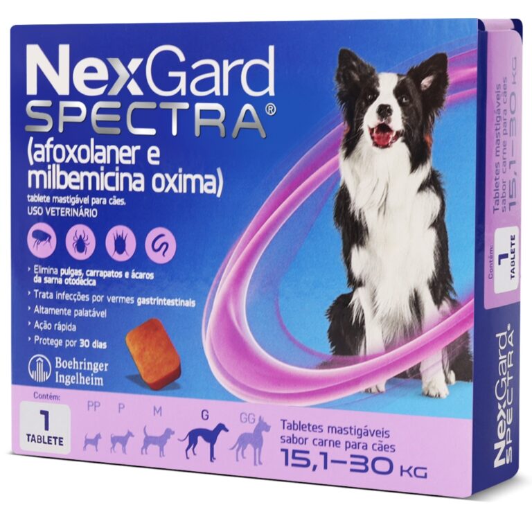 Nexgard Spectra 15,1kg a 30kg Antipulgas e Carrapa