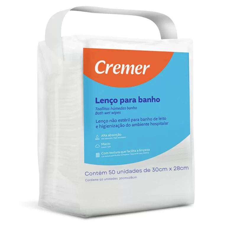 Lenço para banho com 50 Unidades – Cremer