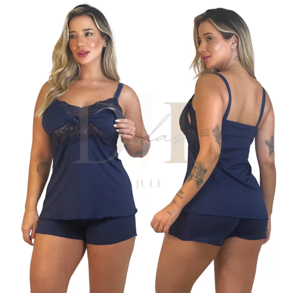 Baby doll amamentação short pijama Djl