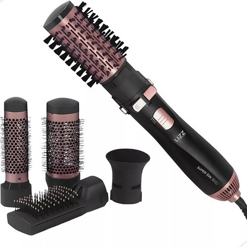 Escova Rotativa Seca Alisa Modela Lizz Super Ion 3