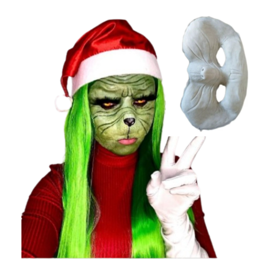Máscara O Grinch em látex – Maquiagem Artística – Reutilizável
