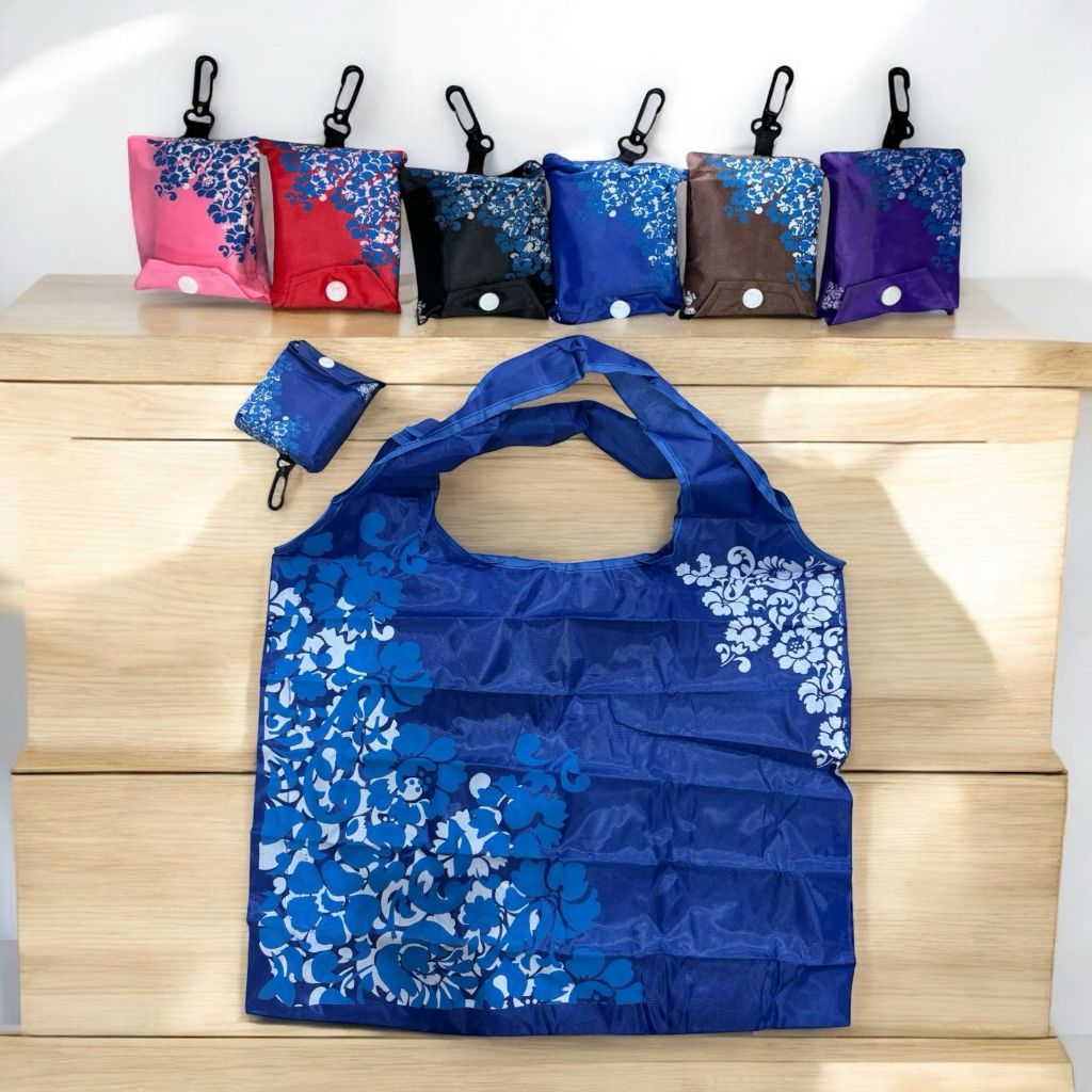 Kit Sacola De Compra Ecobag Nylon Dobrável Impermeável Reutilizável
