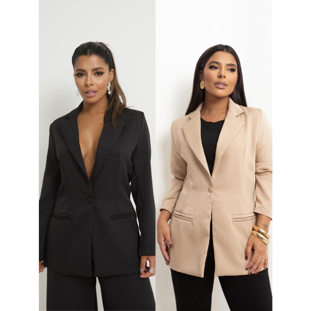 Kit 2 Blazers Alfaiataria Feminino Social Terninho