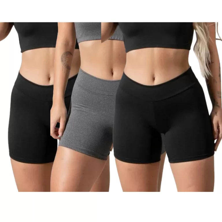 Kit 3 Shorts Legging Feminino Academia Fitness Mei