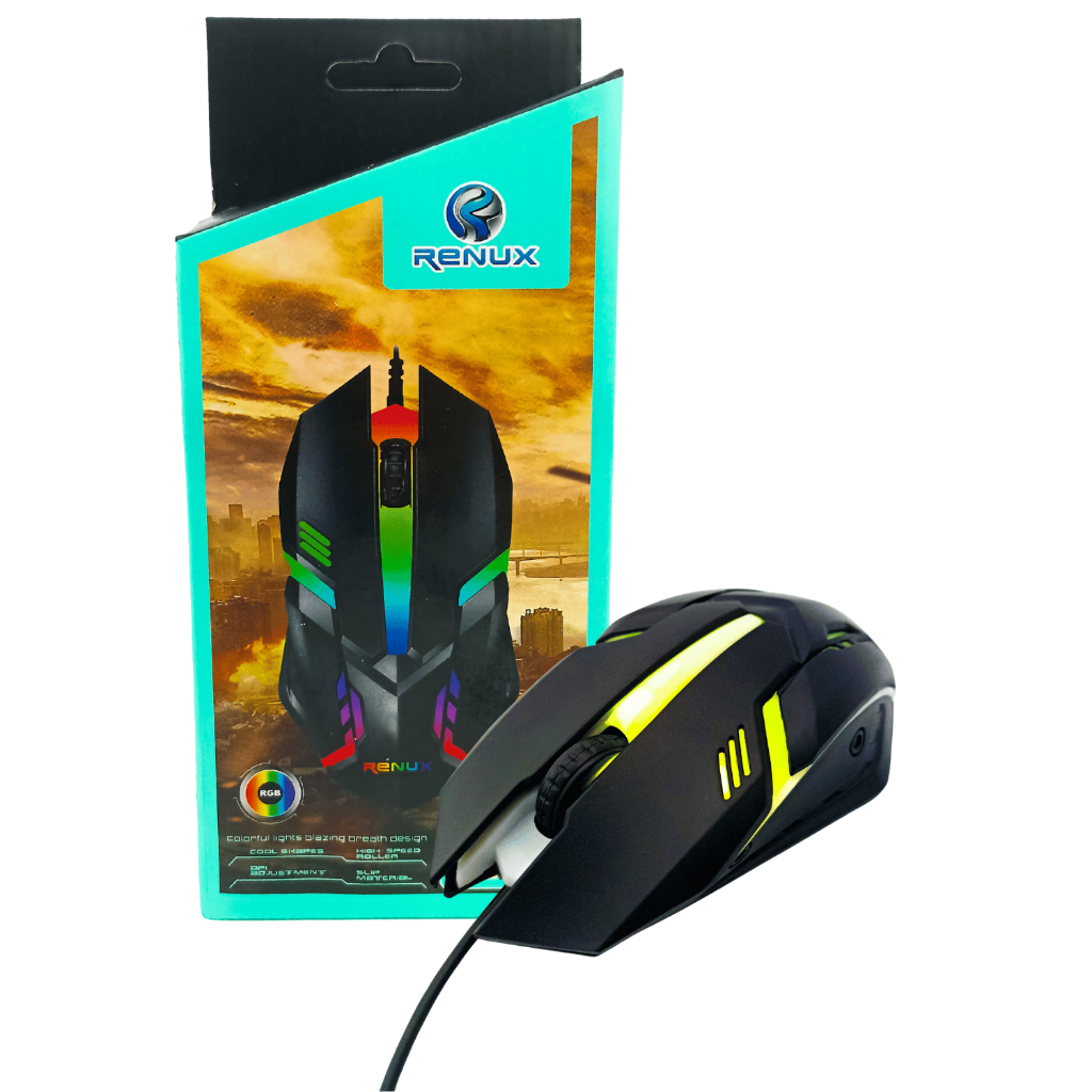 MOUSE COM FIO 110cm 3 BOTÕES RGB