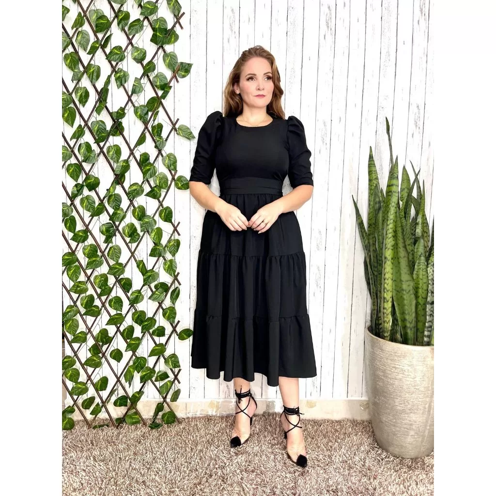 VESTIDOS MIDI DE MODA FEMININA VESTIDOS EVANGELICOS MODA EVANGELICA VESTIDO PRETO