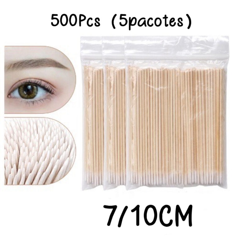 Kit com 500 Palitos / Algodao Limpeza Henna Microp