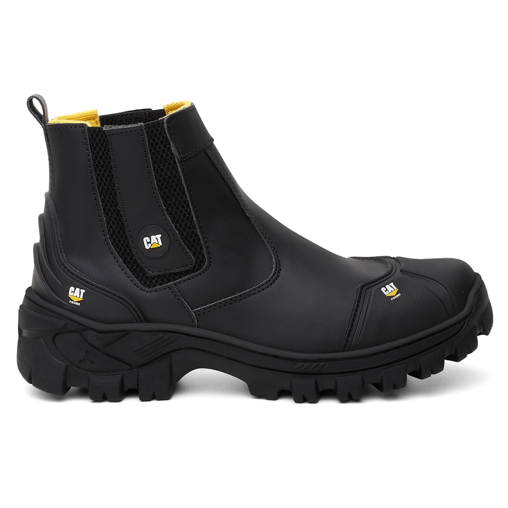 Bota Botina Coturno Couro Premium Bico PVC Palmilha Conforto Em Gel Original CATPRIIME Com C.A 47751