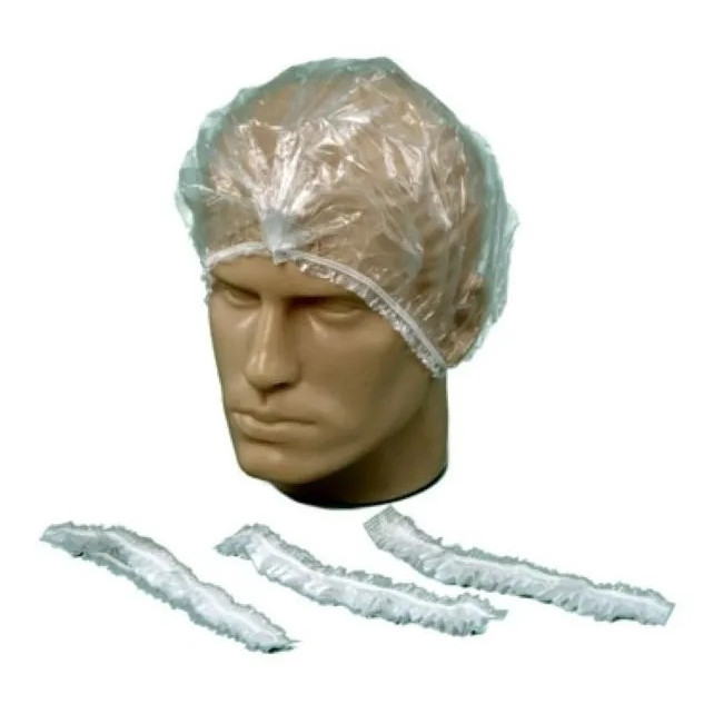 100UN Touca Plástica Descartável Pequena Para Ba
