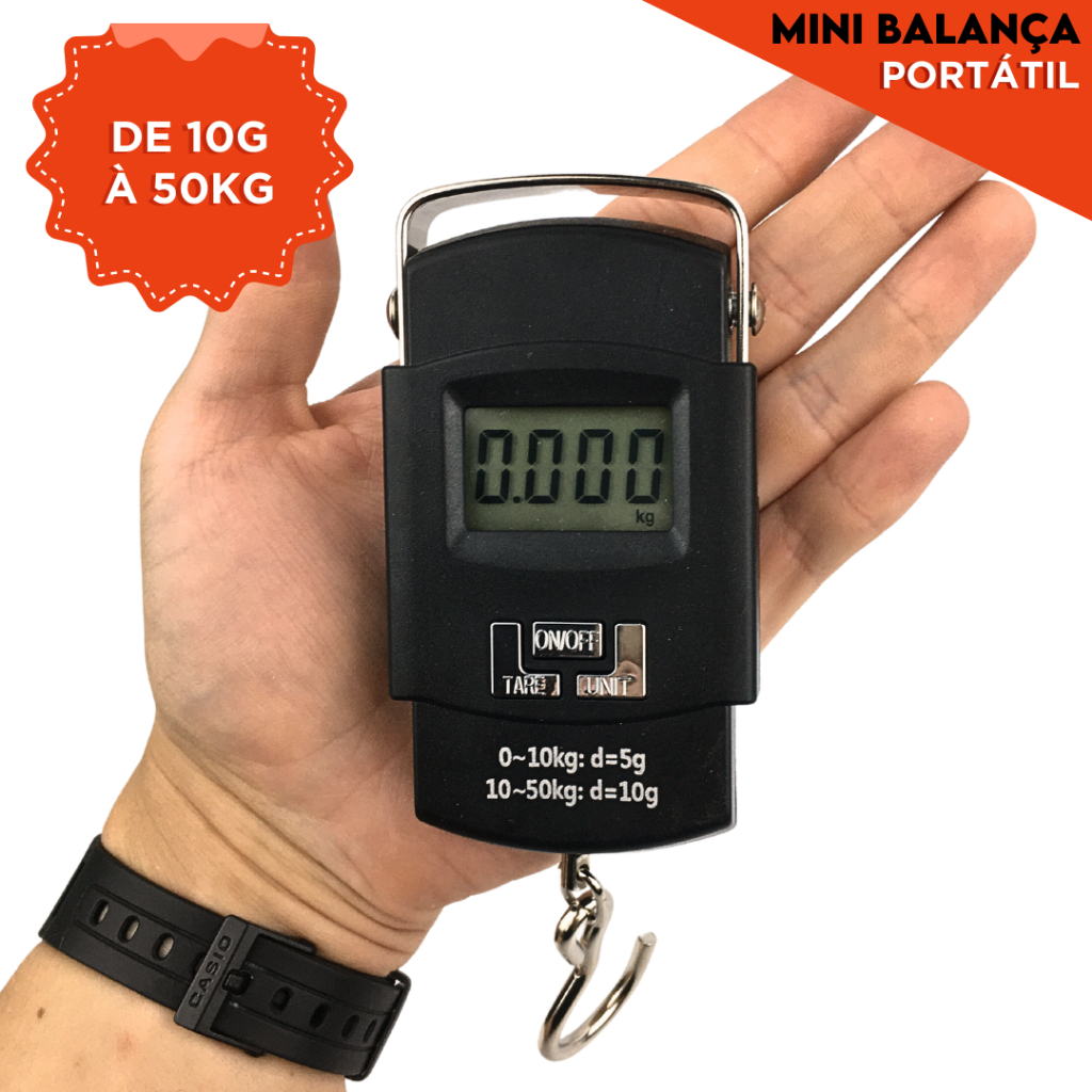 Balança De Precisão Digital De Mão Com Gancho Até 50kg – BNVT