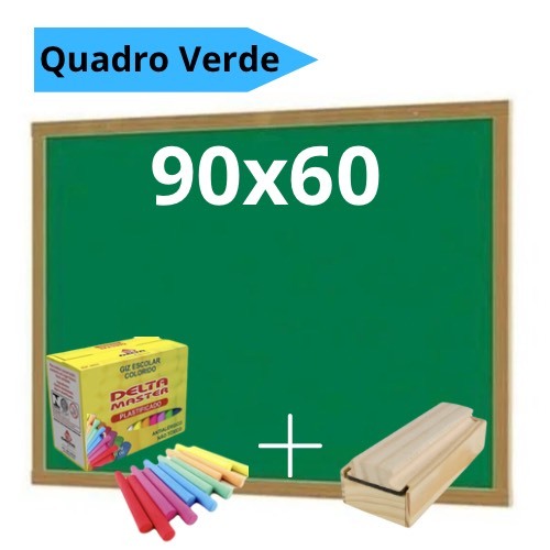 Lousa Quadro Escolar Verde 90×60 + Apagador c
