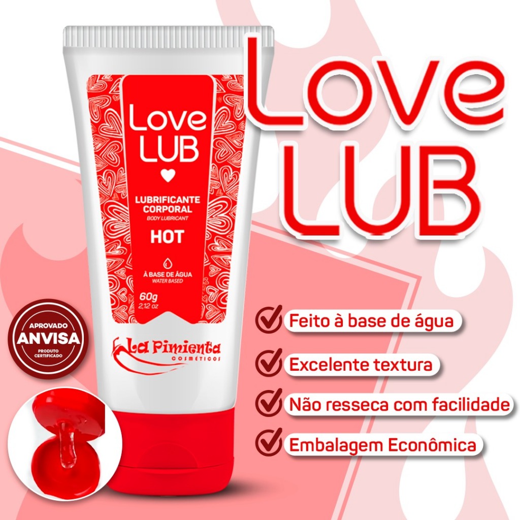 LUBRIFICANTE ÍNTIMO LOVE LUB HOT  SENSACÃO DE CALOR E SEXO INTENSO