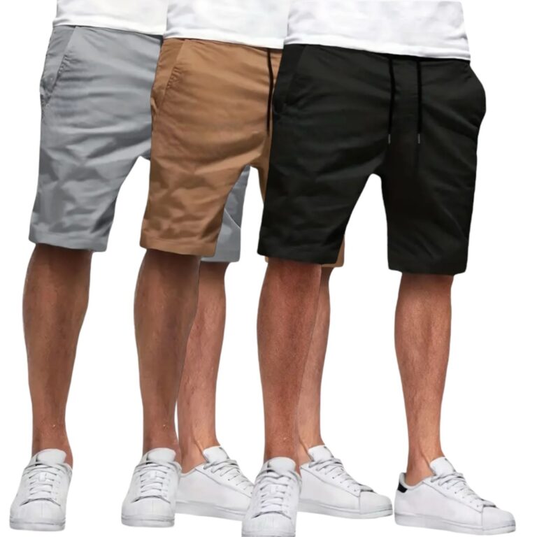 KIT 3 Bermuda Sarja Colorida Jeans Premium Masculi