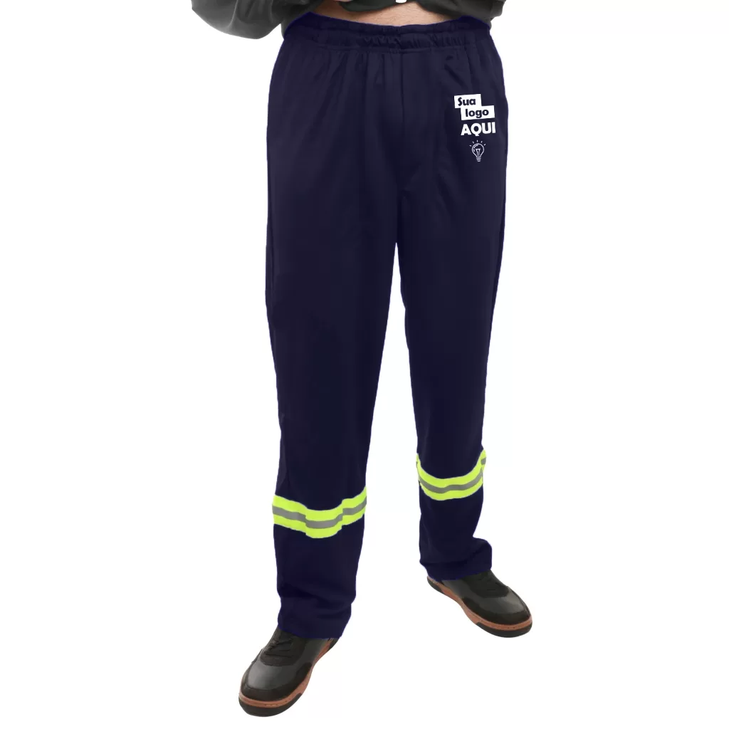 Kit 32 Calças de Helanca Com Faixa Refletiva e 32 Camisetas Manga Longa com Faixa Refletiva