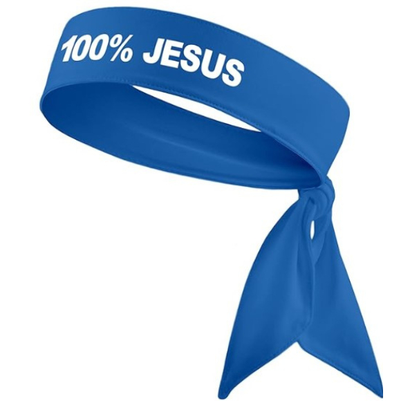 Faixa de Cabelo 100% JESUS Azul Royal, Adulto , In