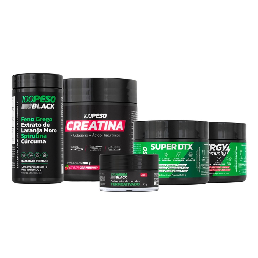 Kit Creatina Monohidratada Termogênico Energizante 100peso