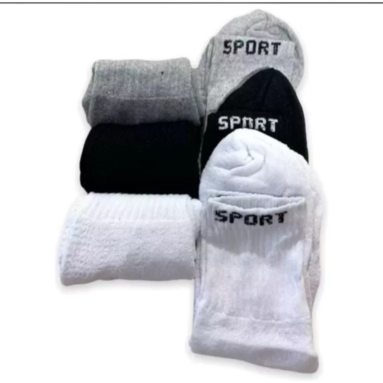 Meias Masculina Cano Alto Sport 100% Algodão Kit 