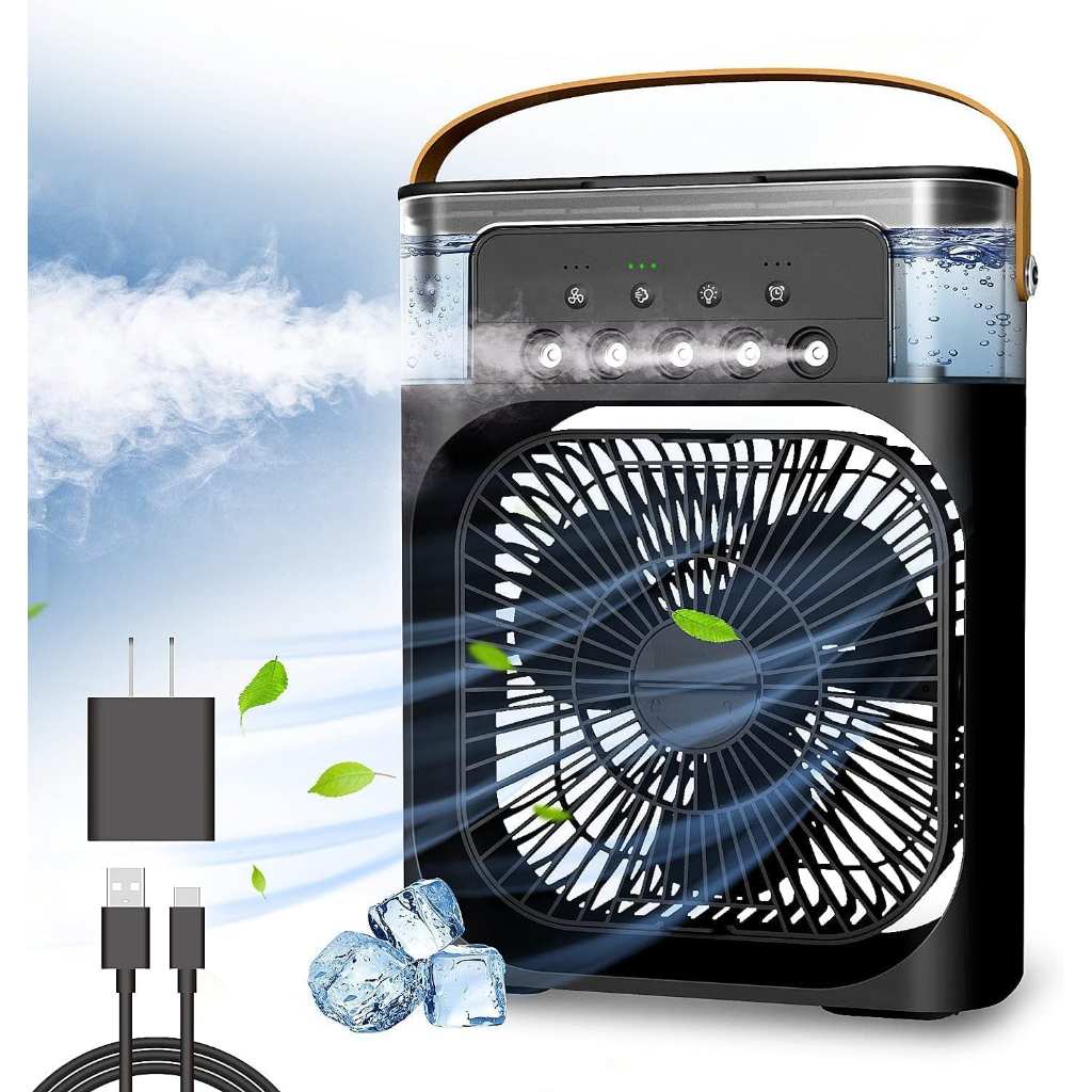 Ventilador e Umidificador de Ar com Led Grande Preto ou Branco – Reservatório de Agua.