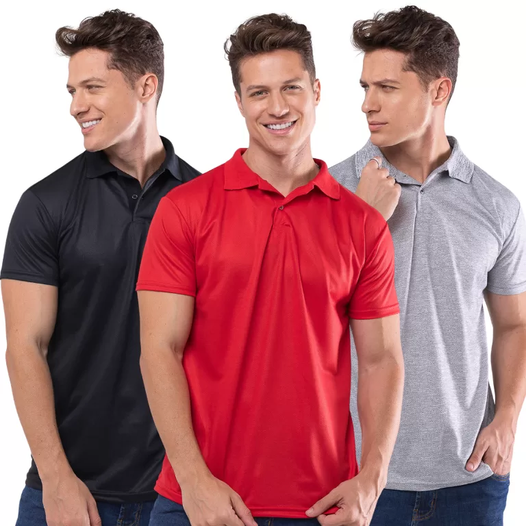 Kit 3 Camisa Polo Masculina Piquet Original