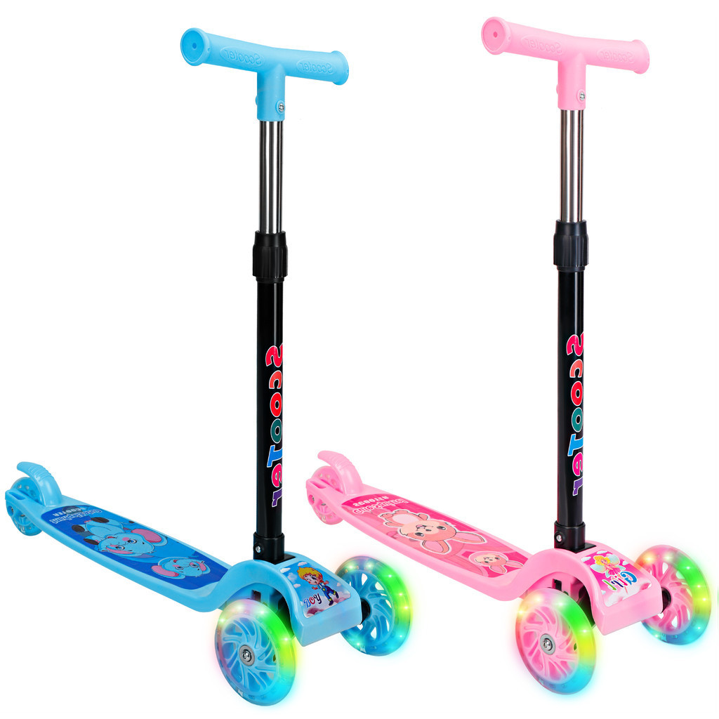 Patinete Infantil 3 Rodas De Led Dobrável Scooter Crianças