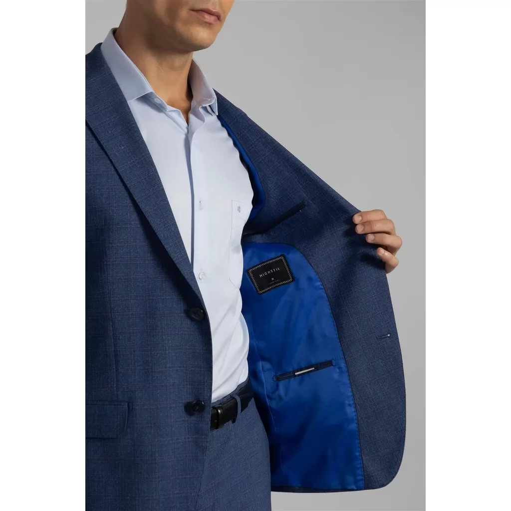 Terno Slim Fit PV Xadrez – Azul