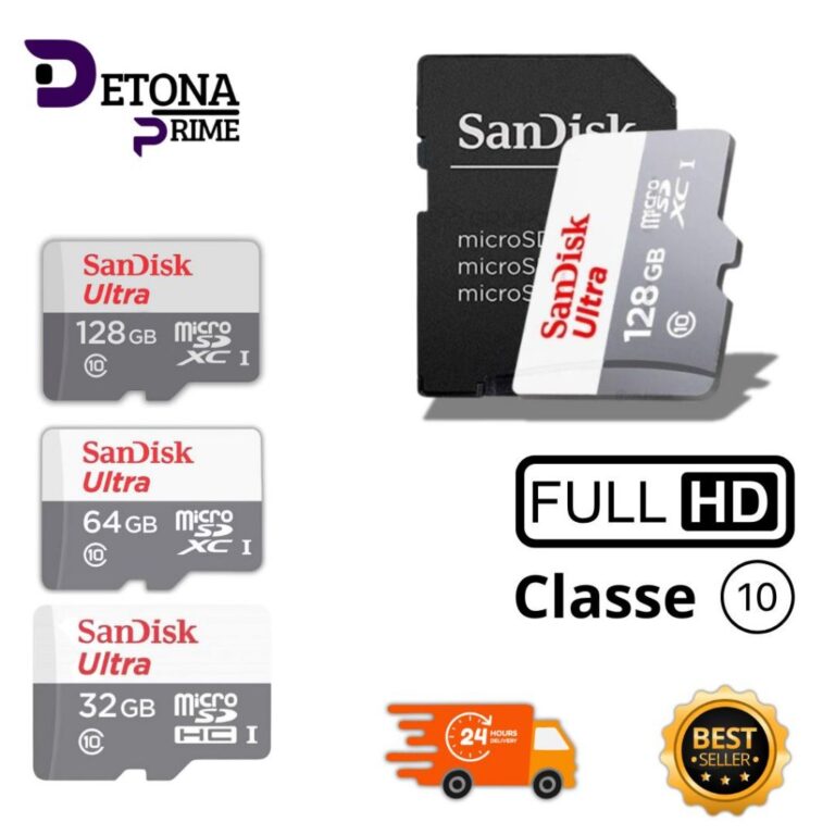 Cartão MicroSD 128GB SanDisk Ultra 100MB/s Classe